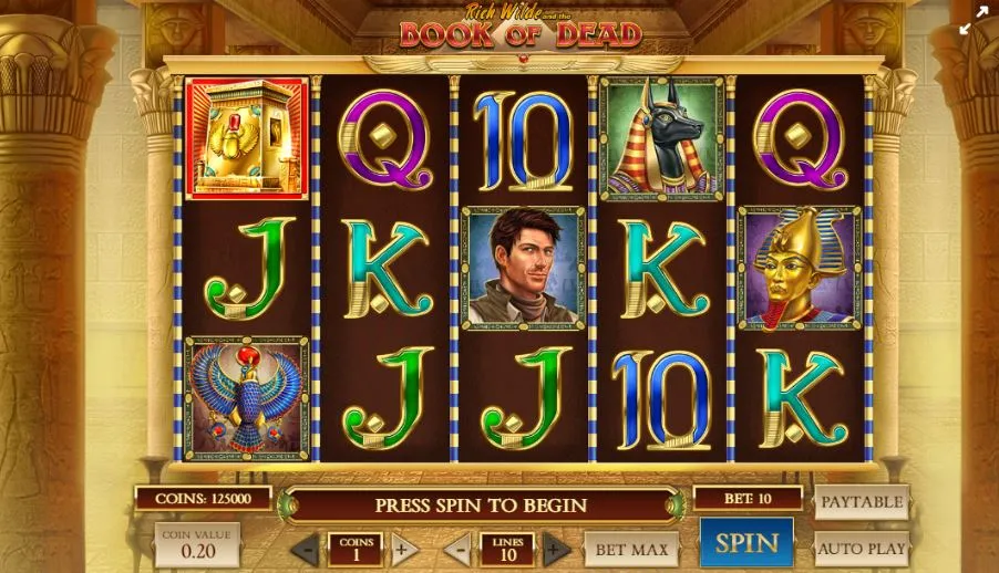 Tablero de Book of Dead slot book of dead slot tablero
