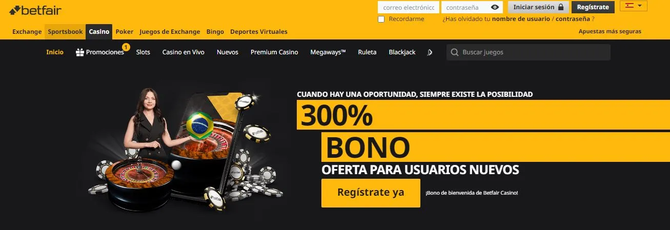 Top 3 casinos online que aceptan transferencias bancarias Betfair casino